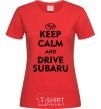 Women's T-shirt Drive Subaru red фото