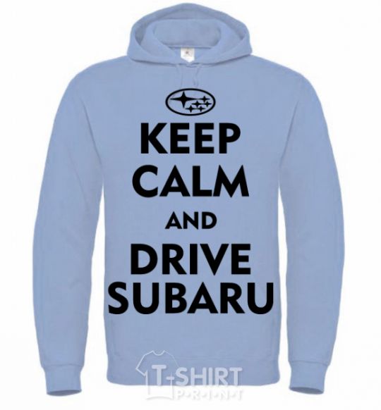 Men`s hoodie Drive Subaru sky-blue фото