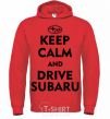 Мужская толстовка (худи) Drive Subaru Ярко-красный фото