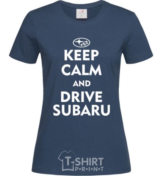 Women's T-shirt Drive Subaru navy-blue фото