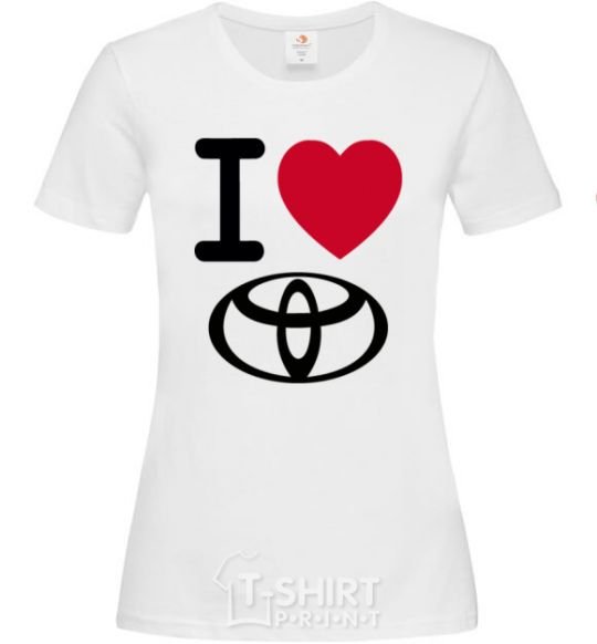 Женская футболка I Love Toyota Белый фото