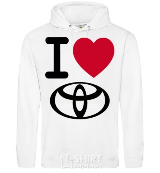 Men`s hoodie I Love Toyota White фото