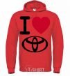 Men`s hoodie I Love Toyota bright-red фото