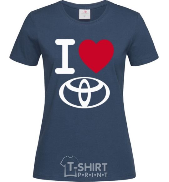 Women's T-shirt I Love Toyota navy-blue фото