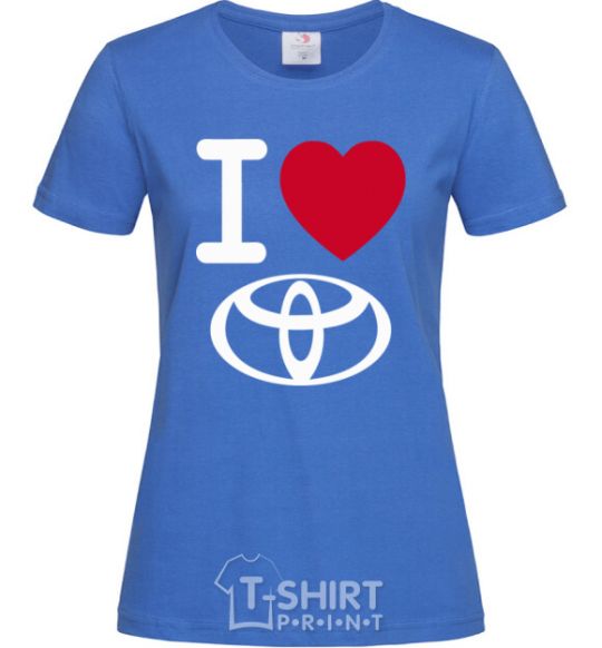 Women's T-shirt I Love Toyota royal-blue фото