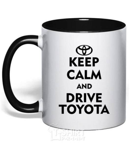 Mug with a colored handle Drive Toyota black фото
