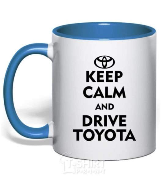 Mug with a colored handle Drive Toyota royal-blue фото