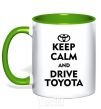 Mug with a colored handle Drive Toyota kelly-green фото