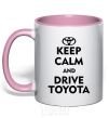 Mug with a colored handle Drive Toyota light-pink фото