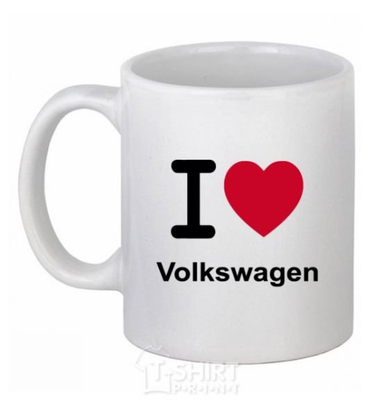 Ceramic mug I Love Vollkswagen White фото