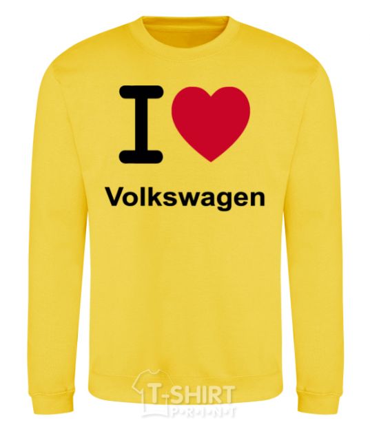 Sweatshirt I Love Vollkswagen yellow фото