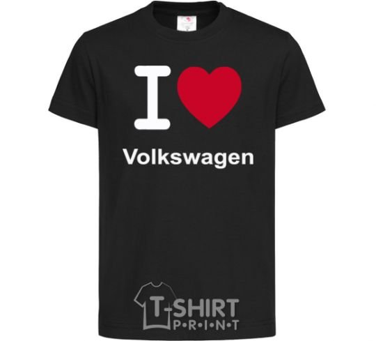 Kids T-shirt I Love Vollkswagen black фото