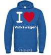 Мужская толстовка (худи) I Love Vollkswagen Сине-зеленый фото