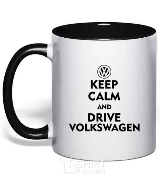 Mug with a colored handle Drive Volkswagen black фото