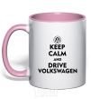 Mug with a colored handle Drive Volkswagen light-pink фото