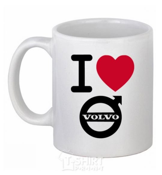 Ceramic mug I Love Volvo White фото