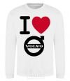 Sweatshirt I Love Volvo White фото