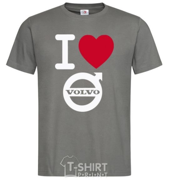 Men's T-Shirt I Love Volvo dark-grey фото