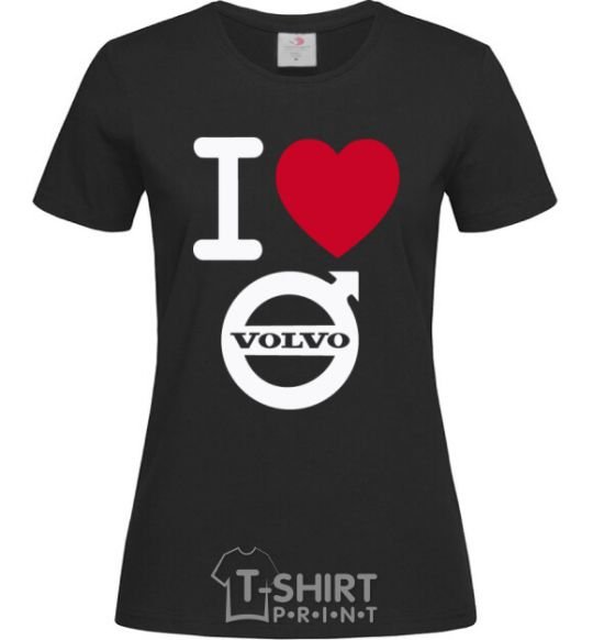 Женская футболка I Love Volvo Черный фото