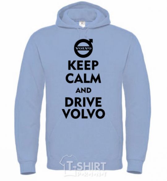 Men`s hoodie Drive Volvo sky-blue фото