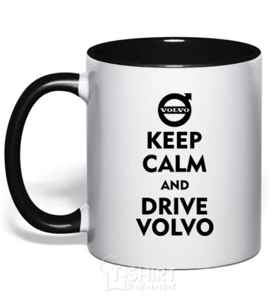 Mug with a colored handle Drive Volvo black фото