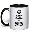 Mug with a colored handle Drive Volvo black фото