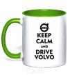 Mug with a colored handle Drive Volvo kelly-green фото