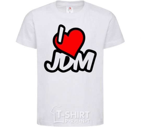 Детская футболка I love JDM Белый фото