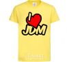Kids T-shirt I love JDM cornsilk фото
