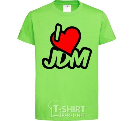 Kids T-shirt I love JDM orchid-green фото
