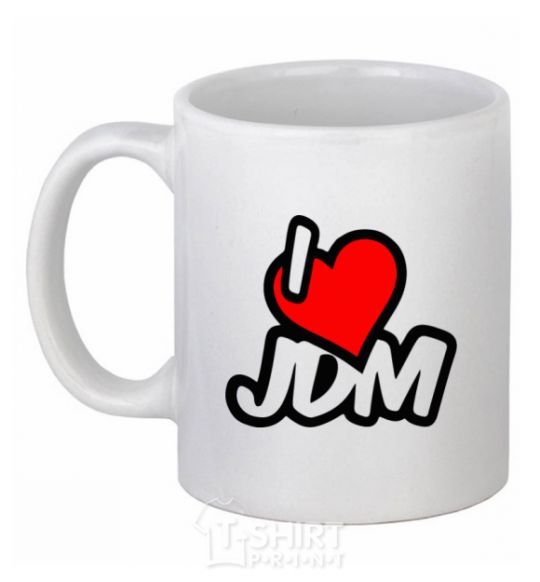 Чашка керамическая I love JDM Белый фото
