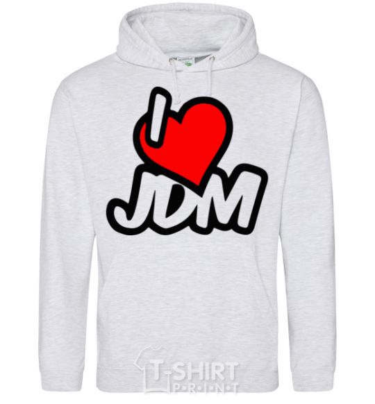 Men`s hoodie I love JDM sport-grey фото