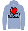 Men`s hoodie I love JDM sky-blue фото