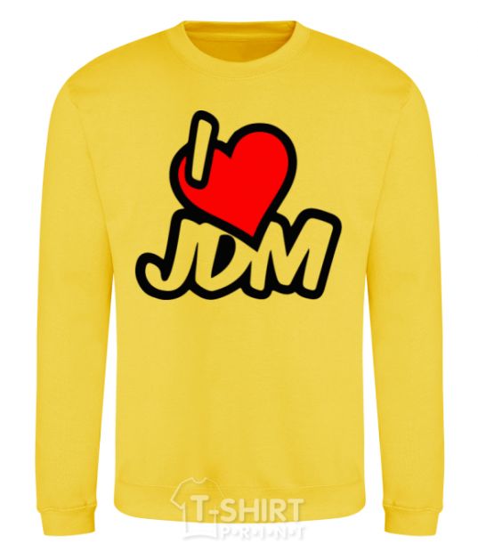 Sweatshirt I love JDM yellow фото