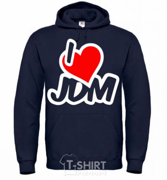 Men`s hoodie I love JDM navy-blue фото