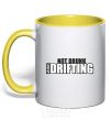 Mug with a colored handle DRIFTING yellow фото