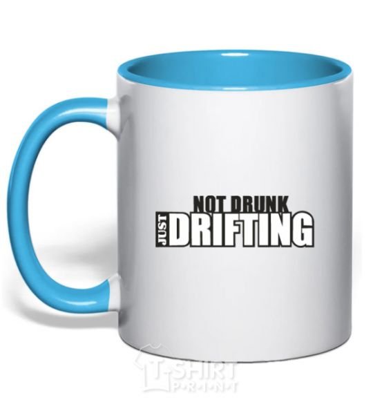 Mug with a colored handle DRIFTING sky-blue фото