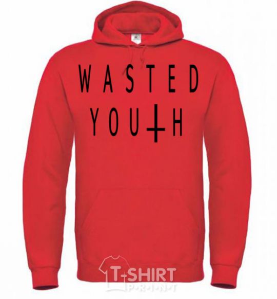 Men`s hoodie Wasted bright-red фото