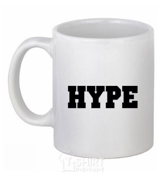 Ceramic mug Hype inscription White фото