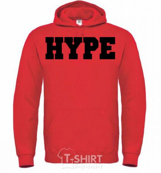 Men`s hoodie Hype inscription bright-red фото