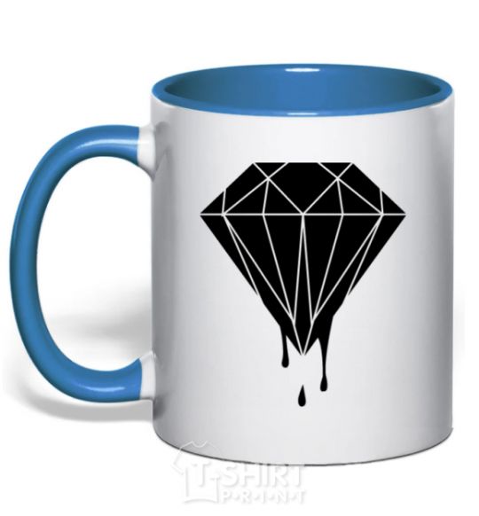 Mug with a colored handle Brilliant royal-blue фото