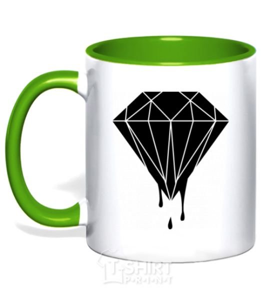 Mug with a colored handle Brilliant kelly-green фото