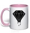 Mug with a colored handle Brilliant light-pink фото