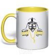 Mug with a colored handle THE-DARK-SIDE-OF-SWAG yellow фото