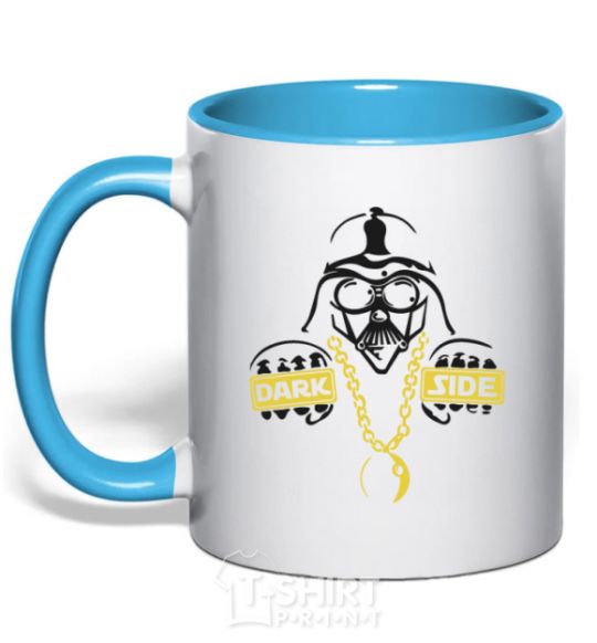 Mug with a colored handle THE-DARK-SIDE-OF-SWAG sky-blue фото