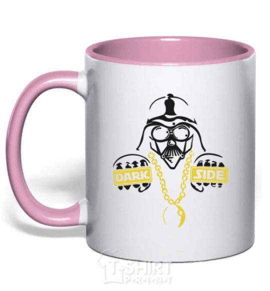 Mug with a colored handle THE-DARK-SIDE-OF-SWAG light-pink фото