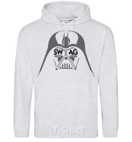 Мужская толстовка (худи) DARK SIDE SWAG Серый меланж фото