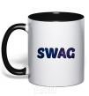 Mug with a colored handle Swag galaxy black фото