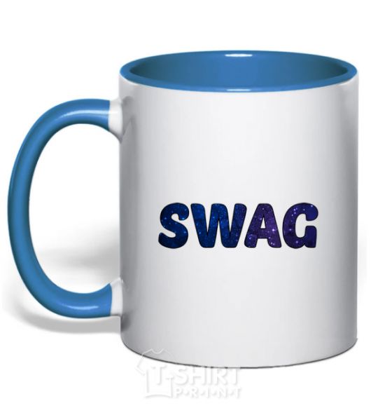 Mug with a colored handle Swag galaxy royal-blue фото