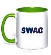 Mug with a colored handle Swag galaxy kelly-green фото